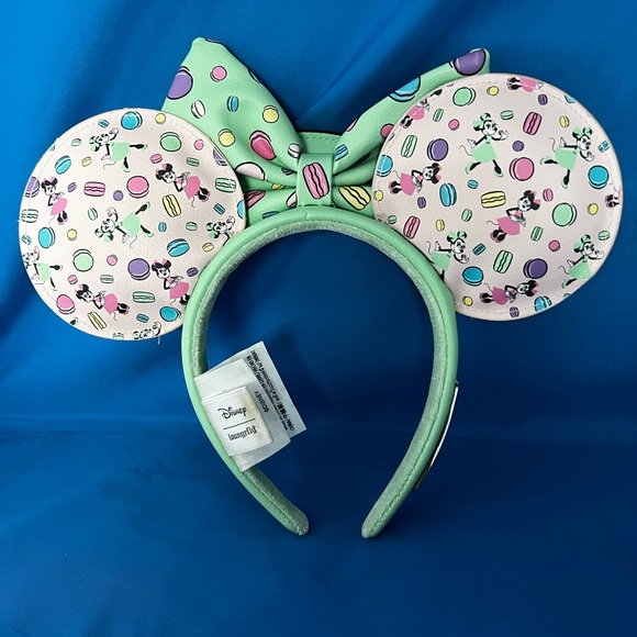 2023 Disney Parks LoungeFly Paris City Minnie Macaroon Ears Headband